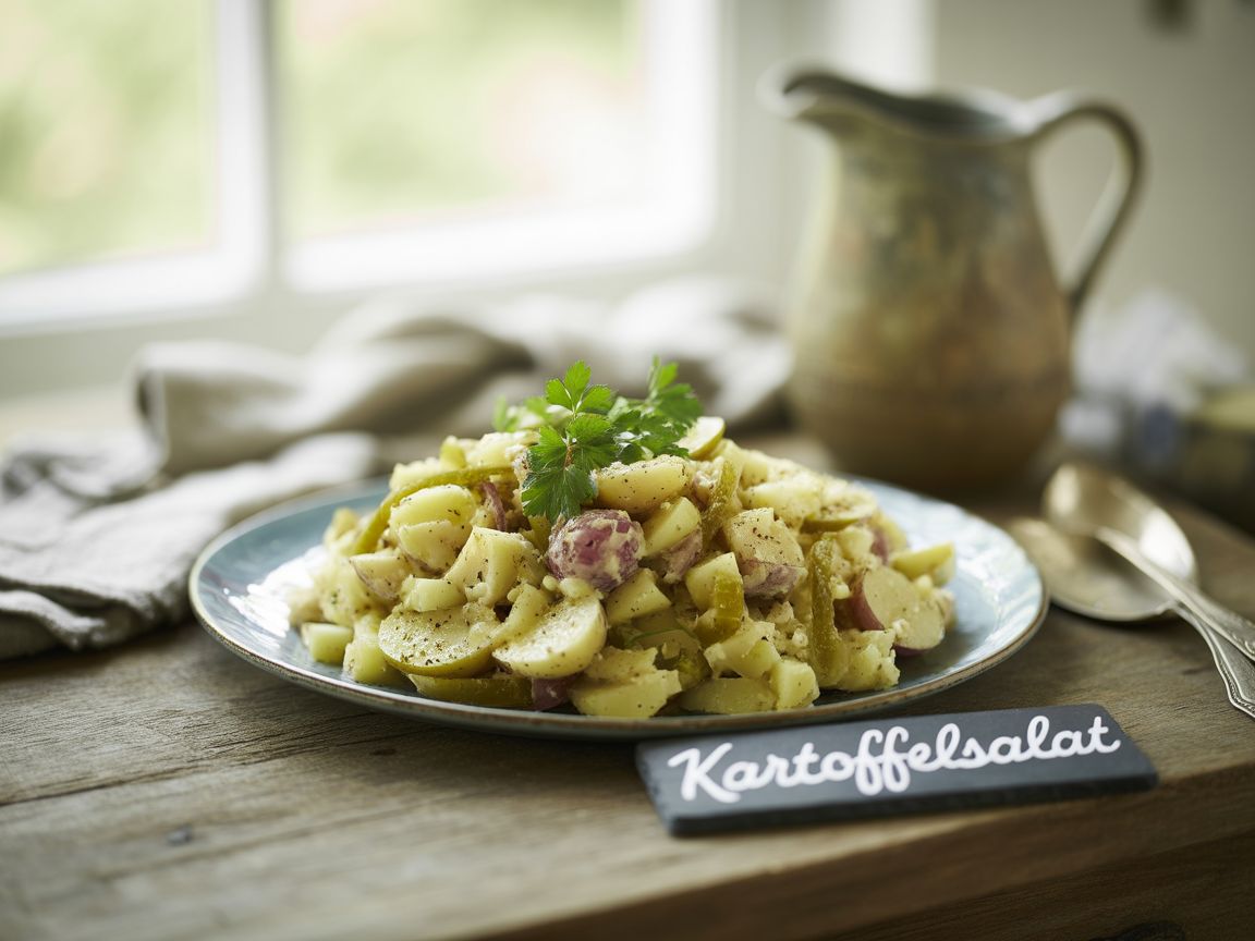 Bayerischer Kartoffelsalat (mit Brühe & Öl)